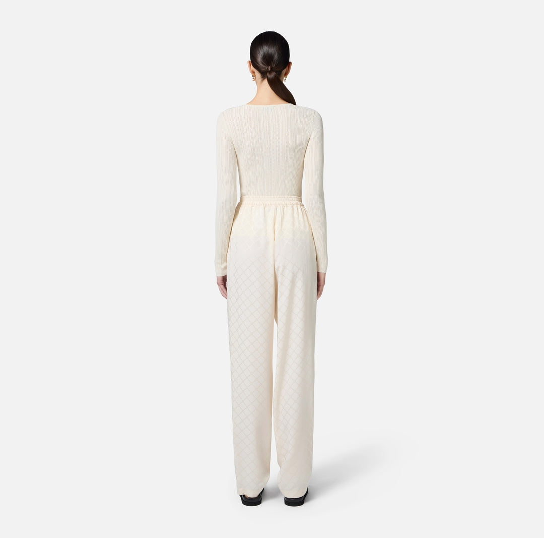 Joggers in satin con losanga jacquard PA09152E2 193 ELISABETTA FRANCHI 