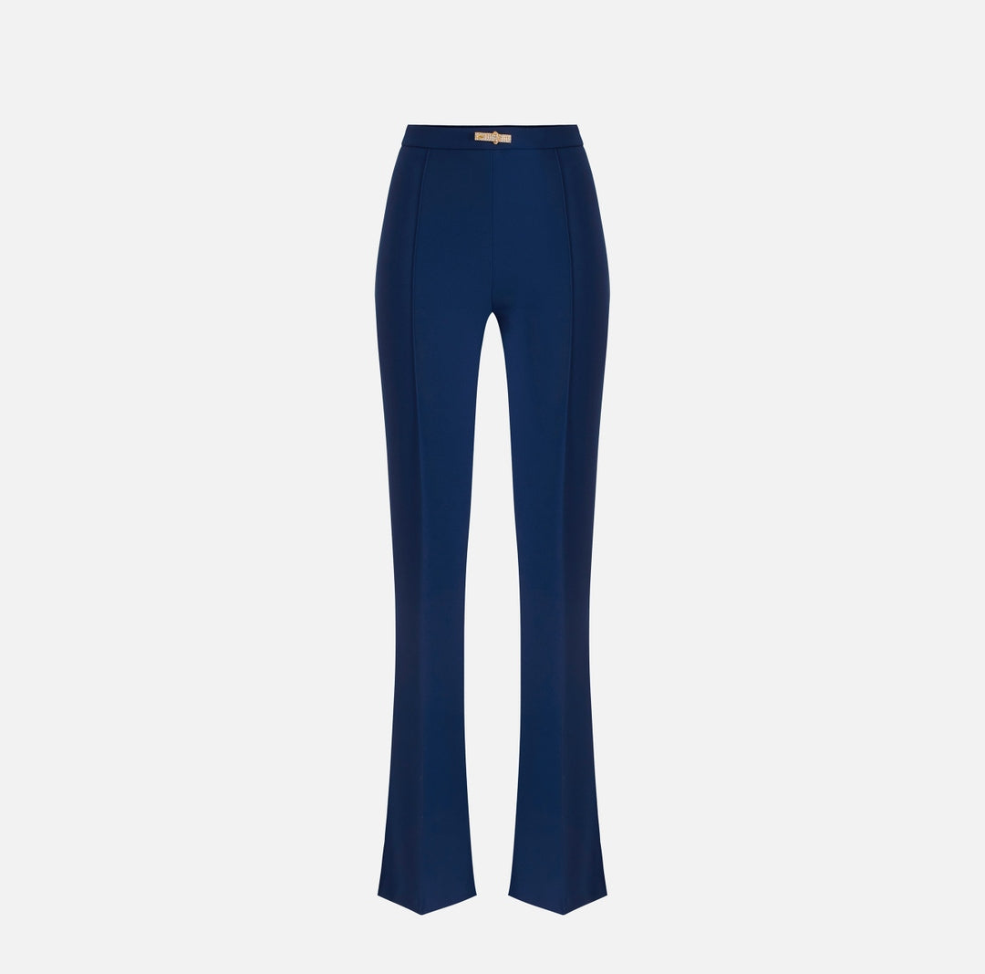 Pantaloni a zampa in doppio crêpe leggero PA09952E2 DC8 ELISABETTA FRANCHI 