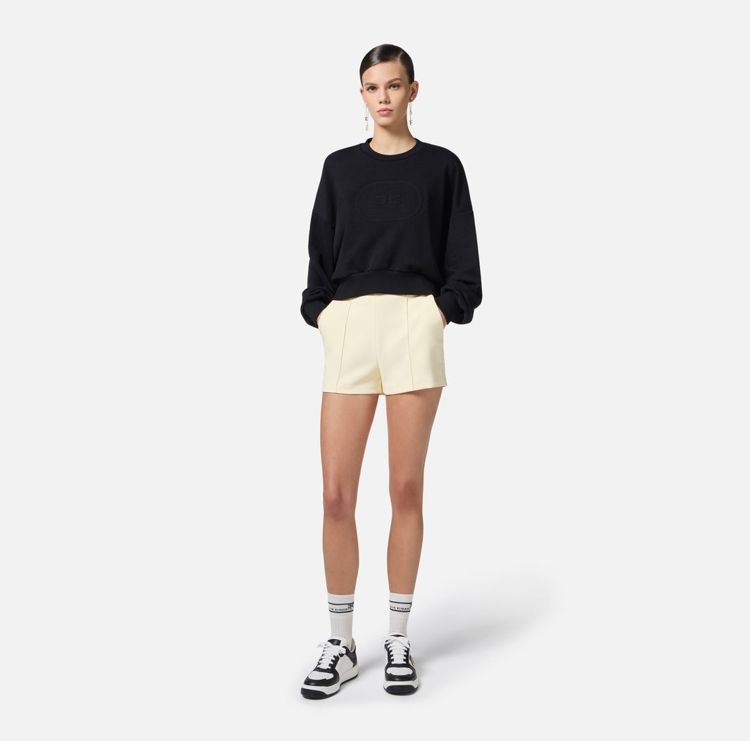 Shorts donna in crêpe con piping a contrasto SH00851E2 DL1 ELISABETTA FRANCHI 