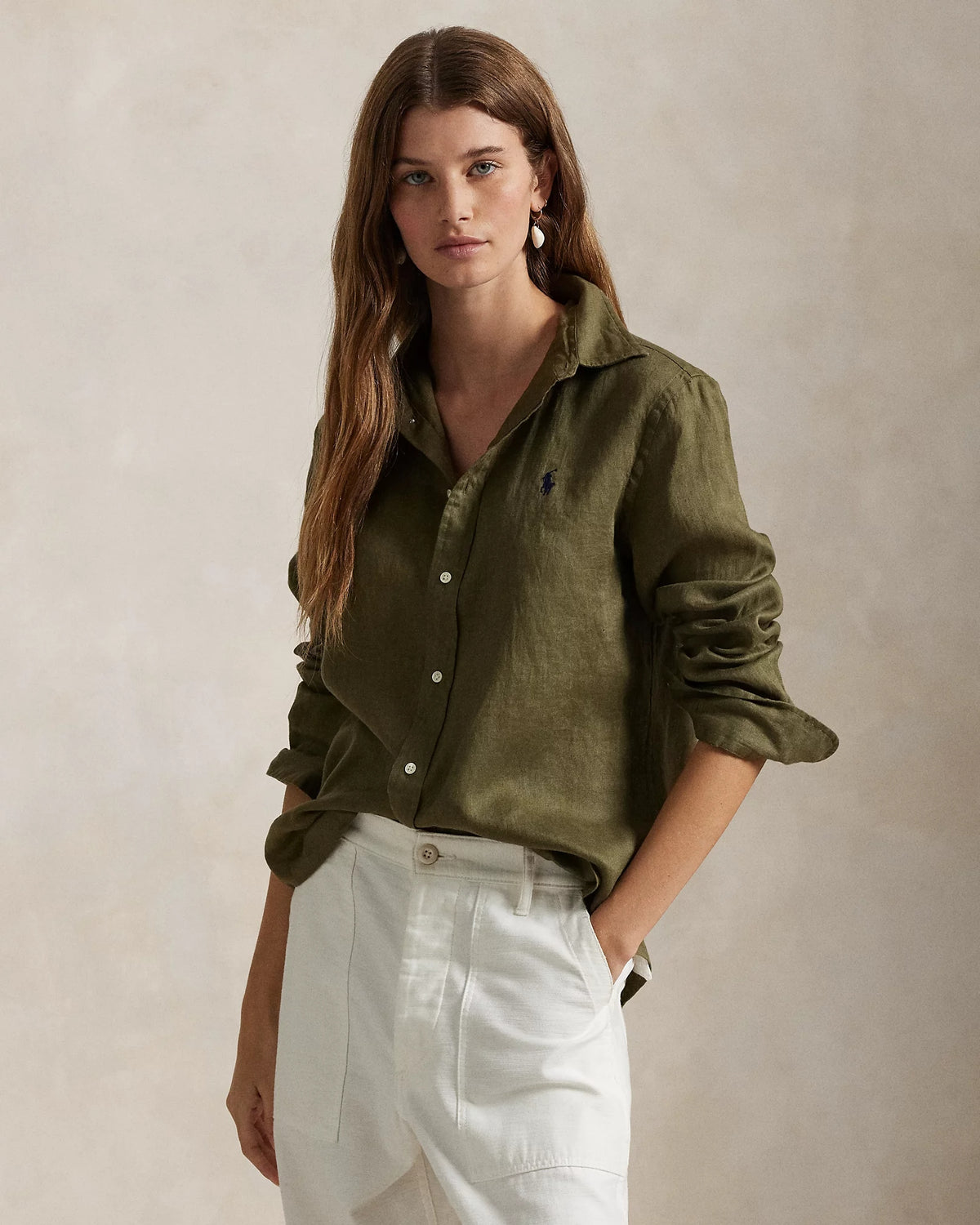 Camicia in lino Classic-Fit<BR/> 211970730 004 RALPH LAUREN 