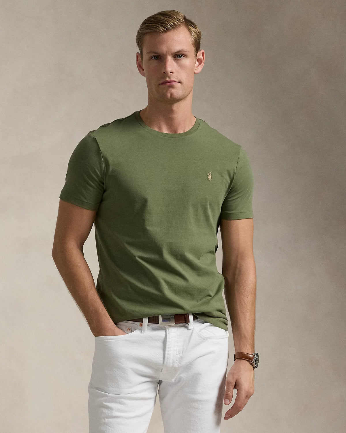 Maglietta in jersey di cotone<BR/> 710671438 389 RALPH LAUREN 