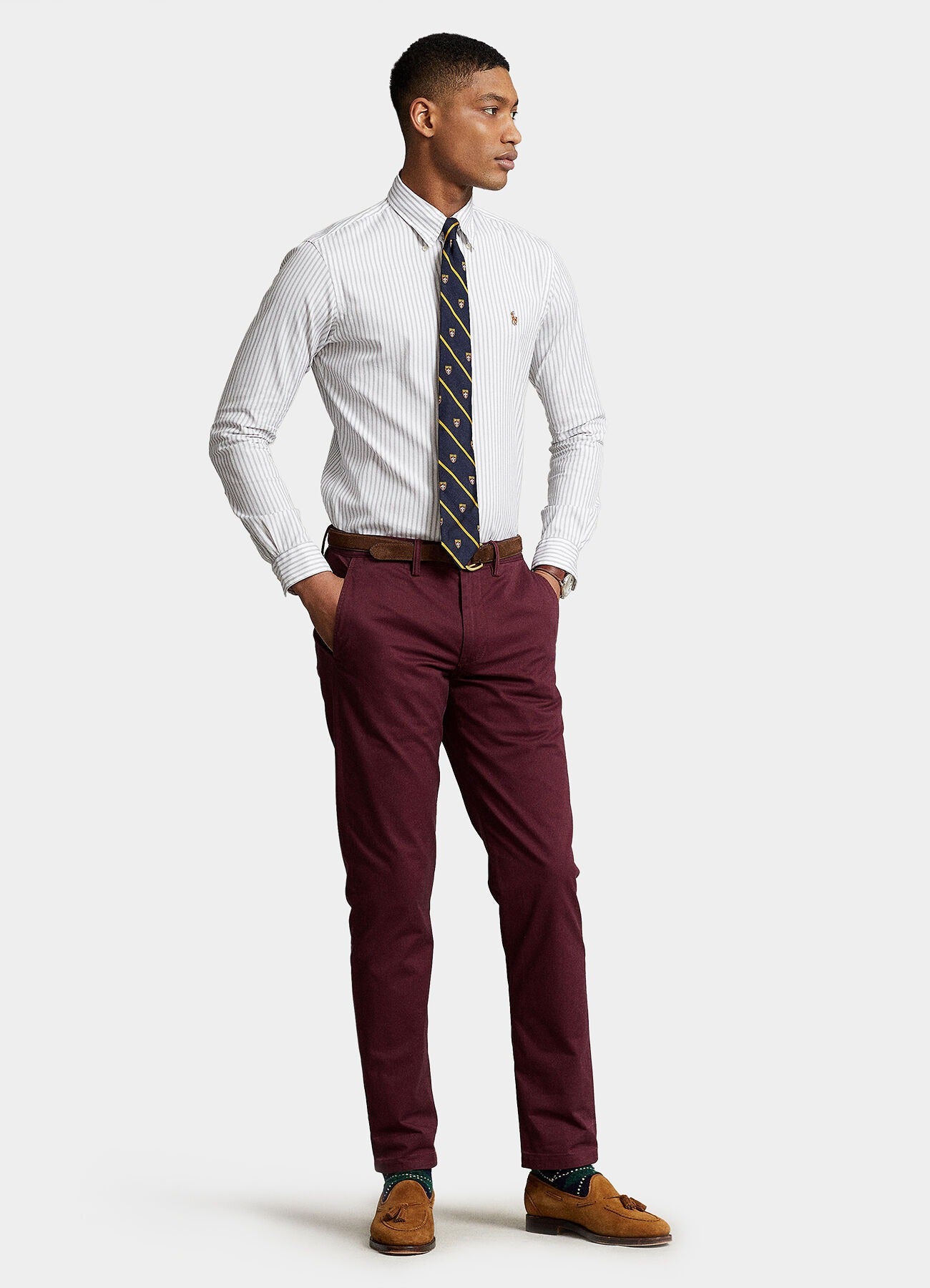 Camicia uomo con motivo a righe 710886462 001 RALPH LAUREN 
