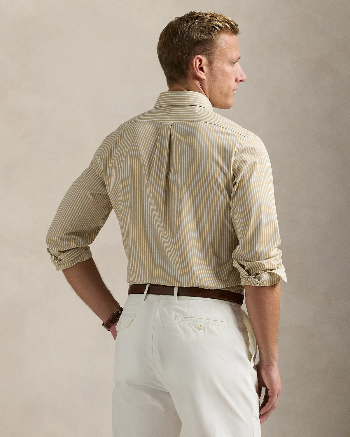 Camicia in popeline stretch a righe<BR/> 710929346 014 RALPH LAUREN 