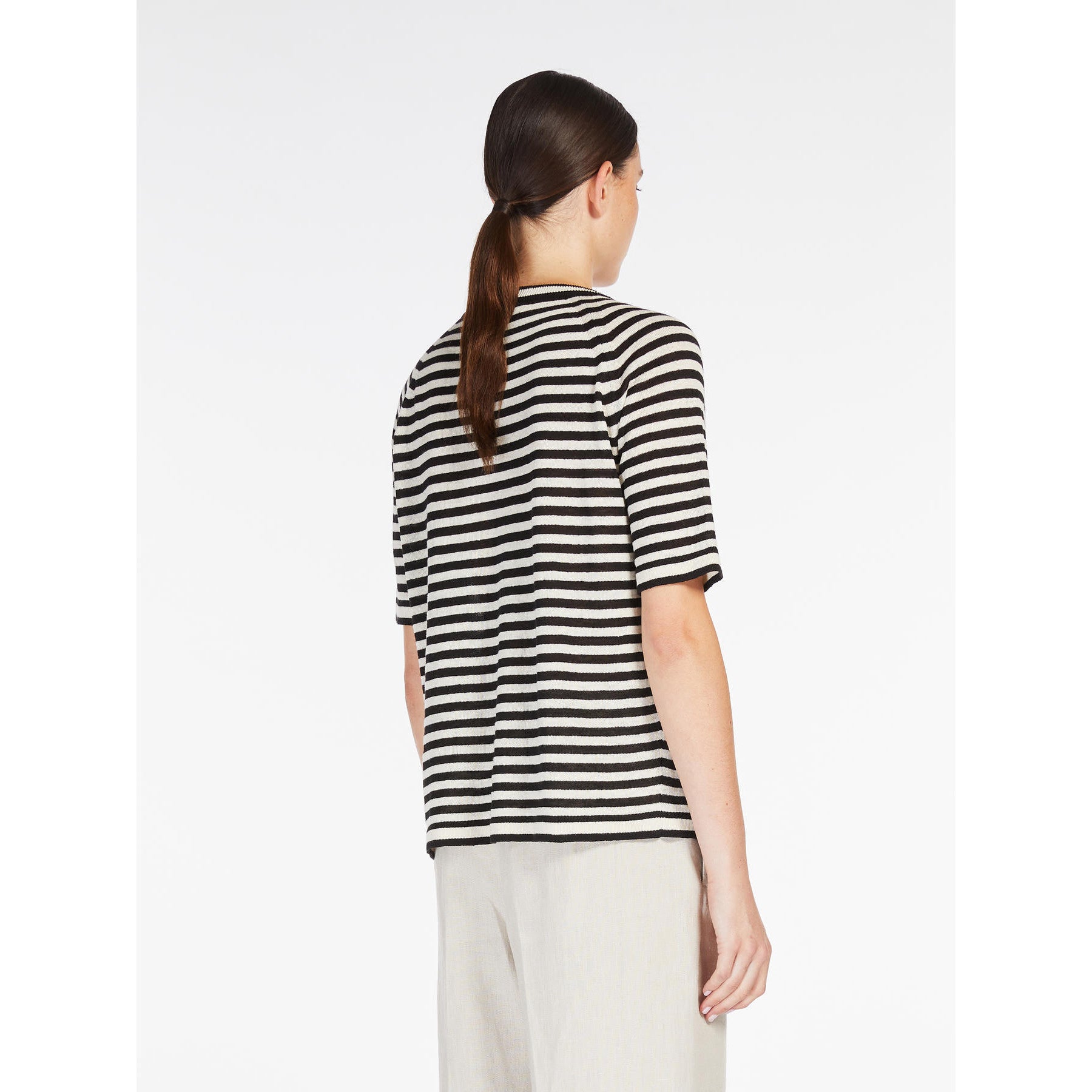 Maglia donna a righe in puro lino BEATI 021 S MAX MARA 
