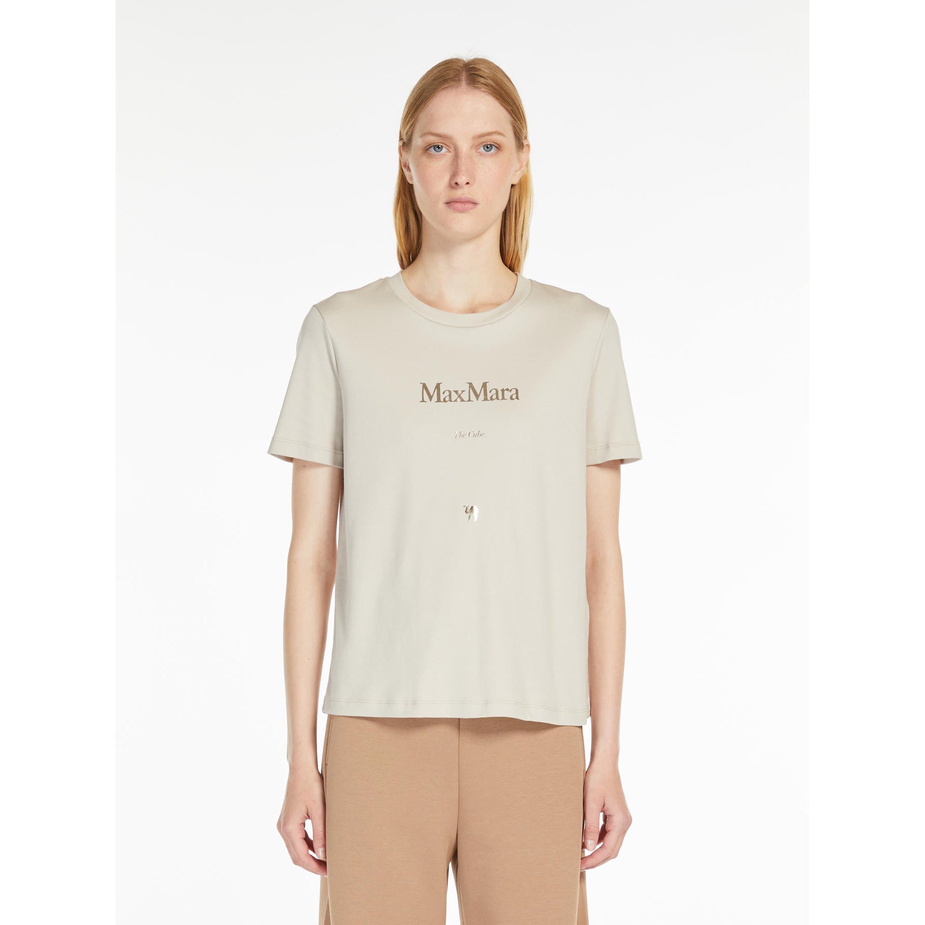 T-shirt donna in puro cotone con stampa QUIETO 002 S MAX MARA 