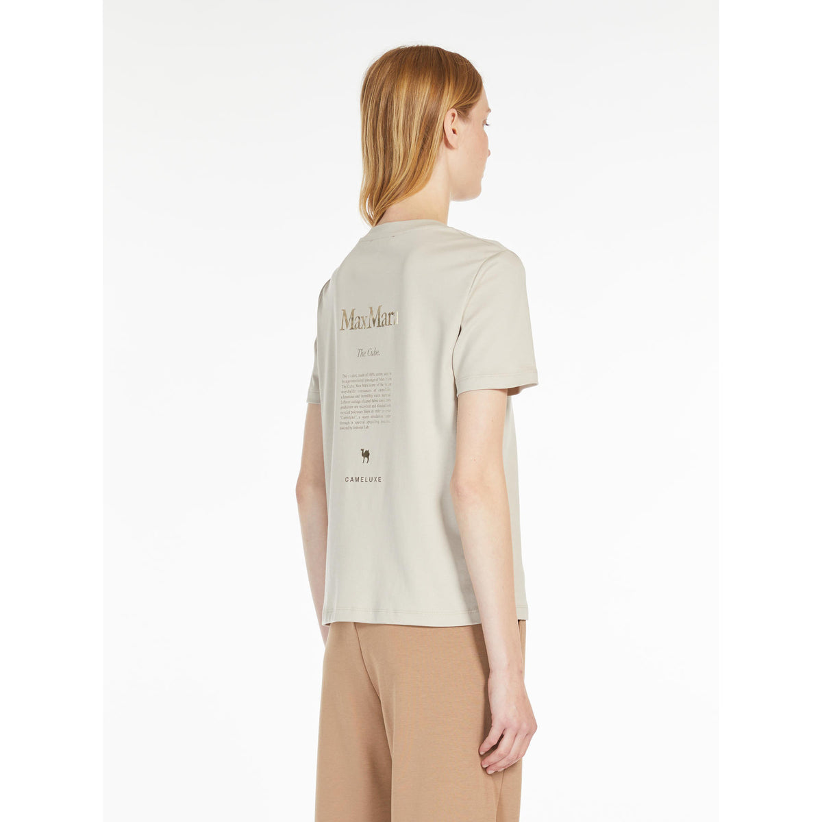T-shirt donna in puro cotone con stampa QUIETO 002 S MAX MARA 