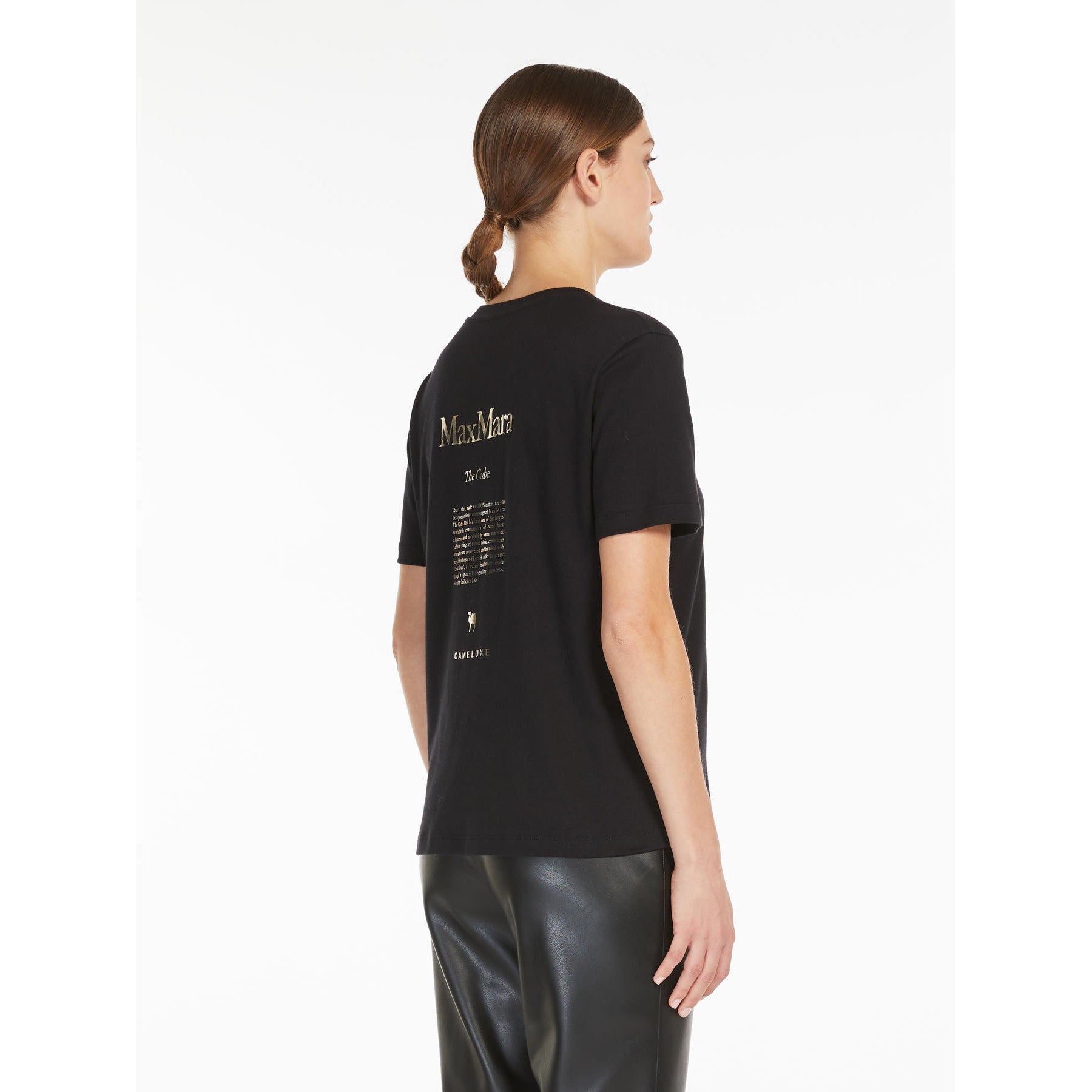T-shirt donna in puro cotone con stampa QUIETO 011 S MAX MARA 