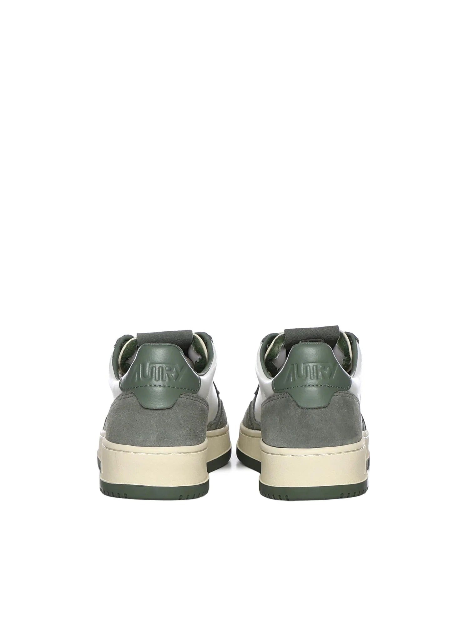 Sneakers Medalist bianche e verdi in pelle scamosciata AULM BW02 AUTRY ACTION SHOES 