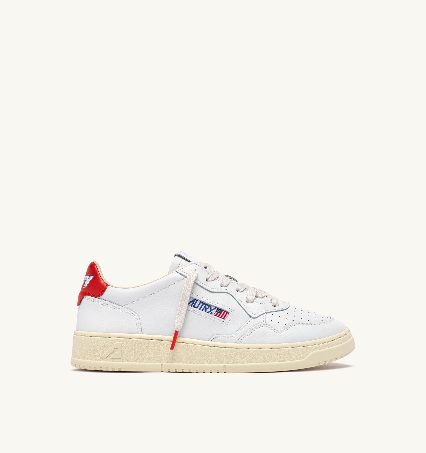 SNEAKERS MEDALIST LOW IN PELLE BIANCA E SPICY ORANGE<BR/> AULM TB03 AUTRY ACTION SHOES 