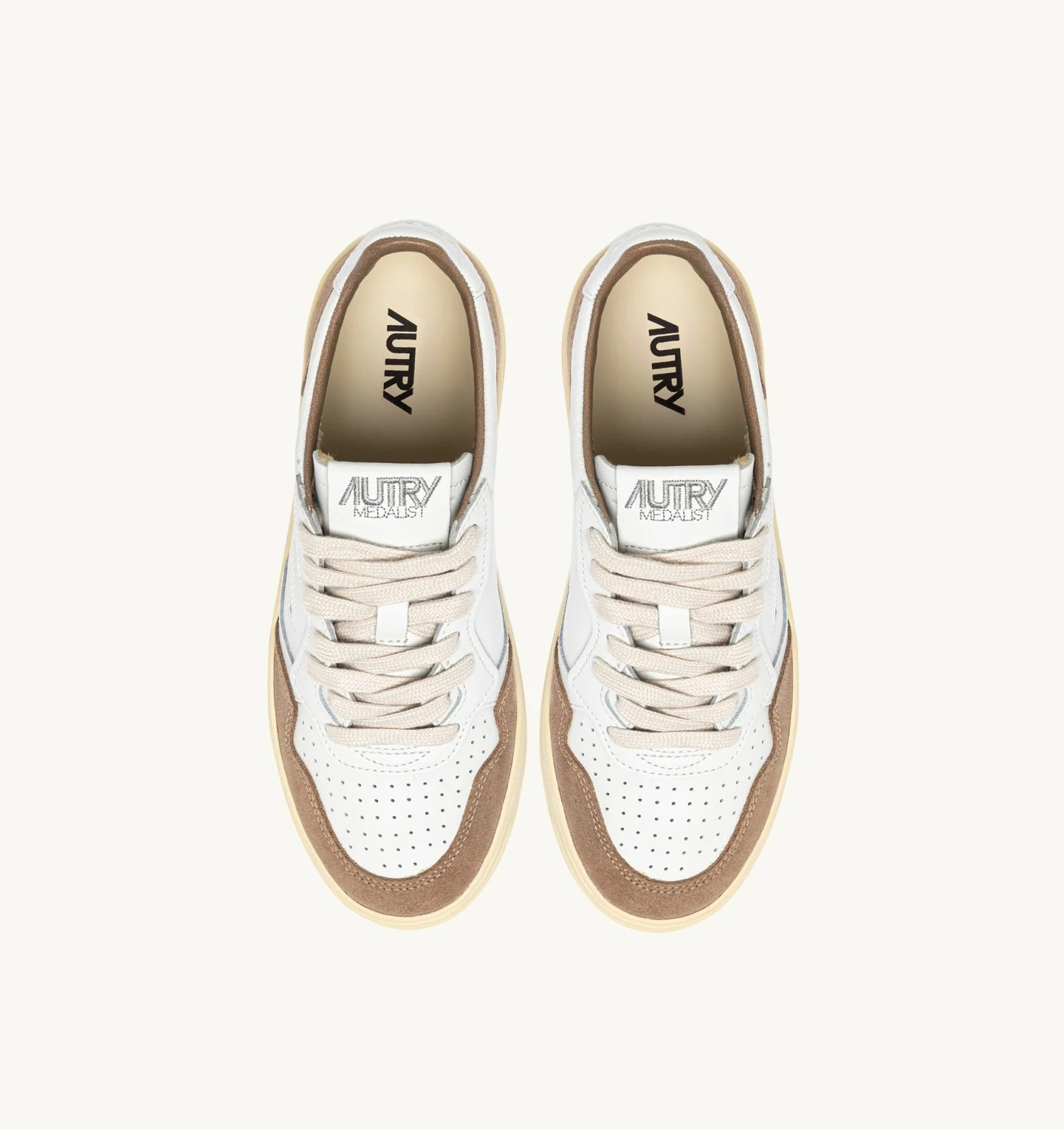 SNEAKERS MEDALIST LOW IN PELLE BIANCA E SUEDE ANTILOPE AULW FT02 AUTRY ACTION SHOES 