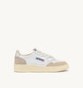 SNEAKERS MEDALIST LOW IN PELLE E SUEDE BIANCA E ARGENTO