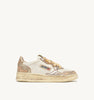 SNEAKERS MEDALIST LOW SUPER VINTAGE IN PELLE PLATINO E ARGENTO