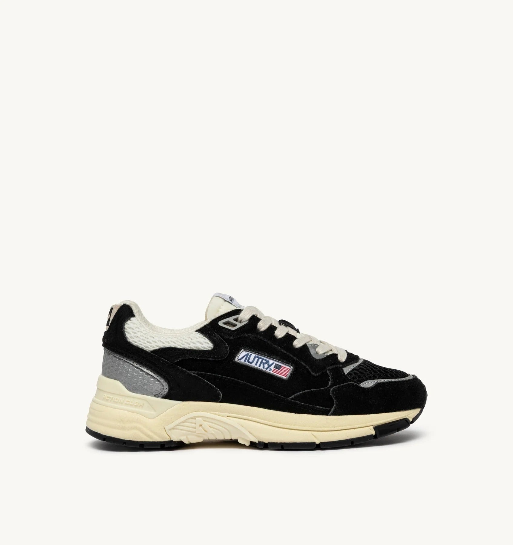 SNEAKERS HYPERWAY IN MESH E SUEDE NERO E ARGENTO<BR/> HYLM UM23 AUTRY ACTION SHOES 