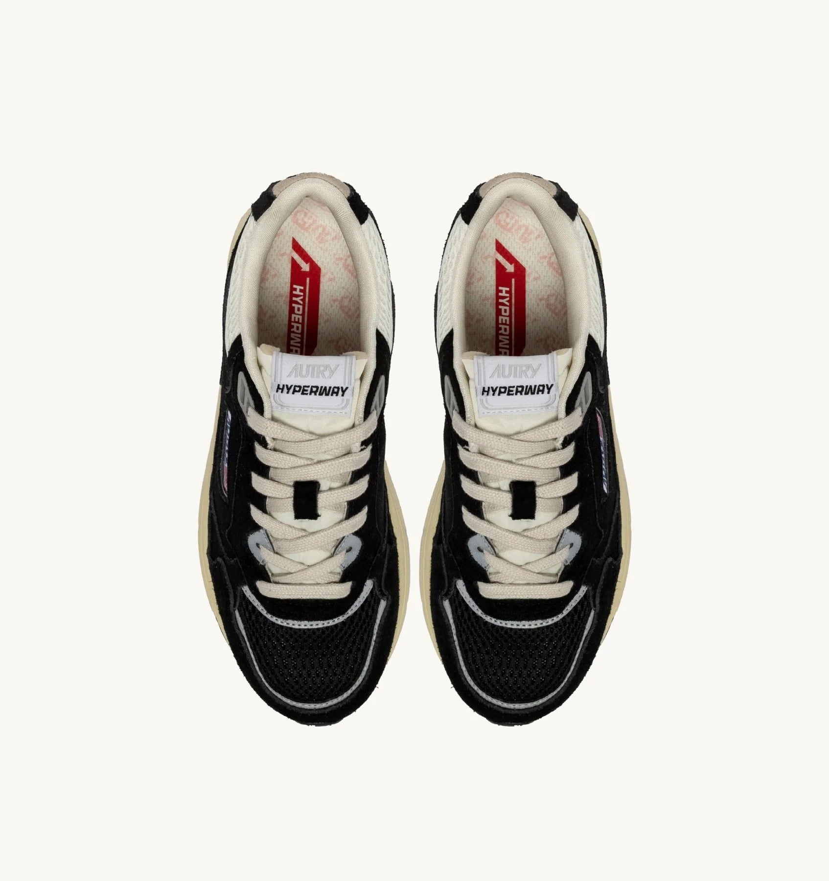 SNEAKERS HYPERWAY IN MESH E SUEDE NERO E ARGENTO<BR/> HYLM UM23 AUTRY ACTION SHOES 