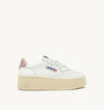 SNEAKERS MEDALIST PLATFORM IN PELLE COLORE BIANCO E POWDER PINK
