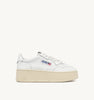 SNEAKERS MEDALIST PLATFORM IN PELLE BIANCA