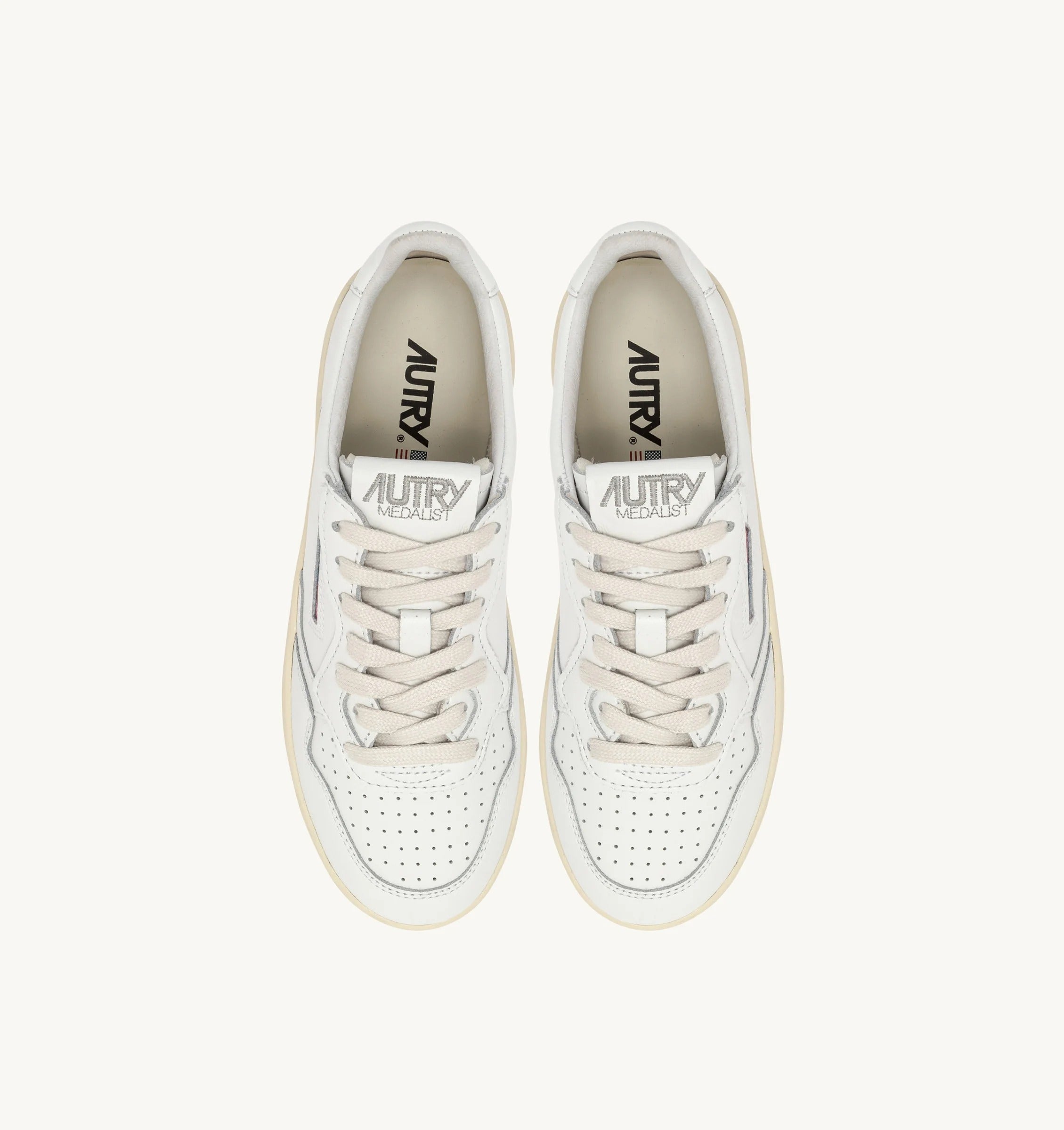 SNEAKERS MEDALIST PLATFORM IN PELLE BIANCA<BR/> PTLW WLL15 AUTRY ACTION SHOES 