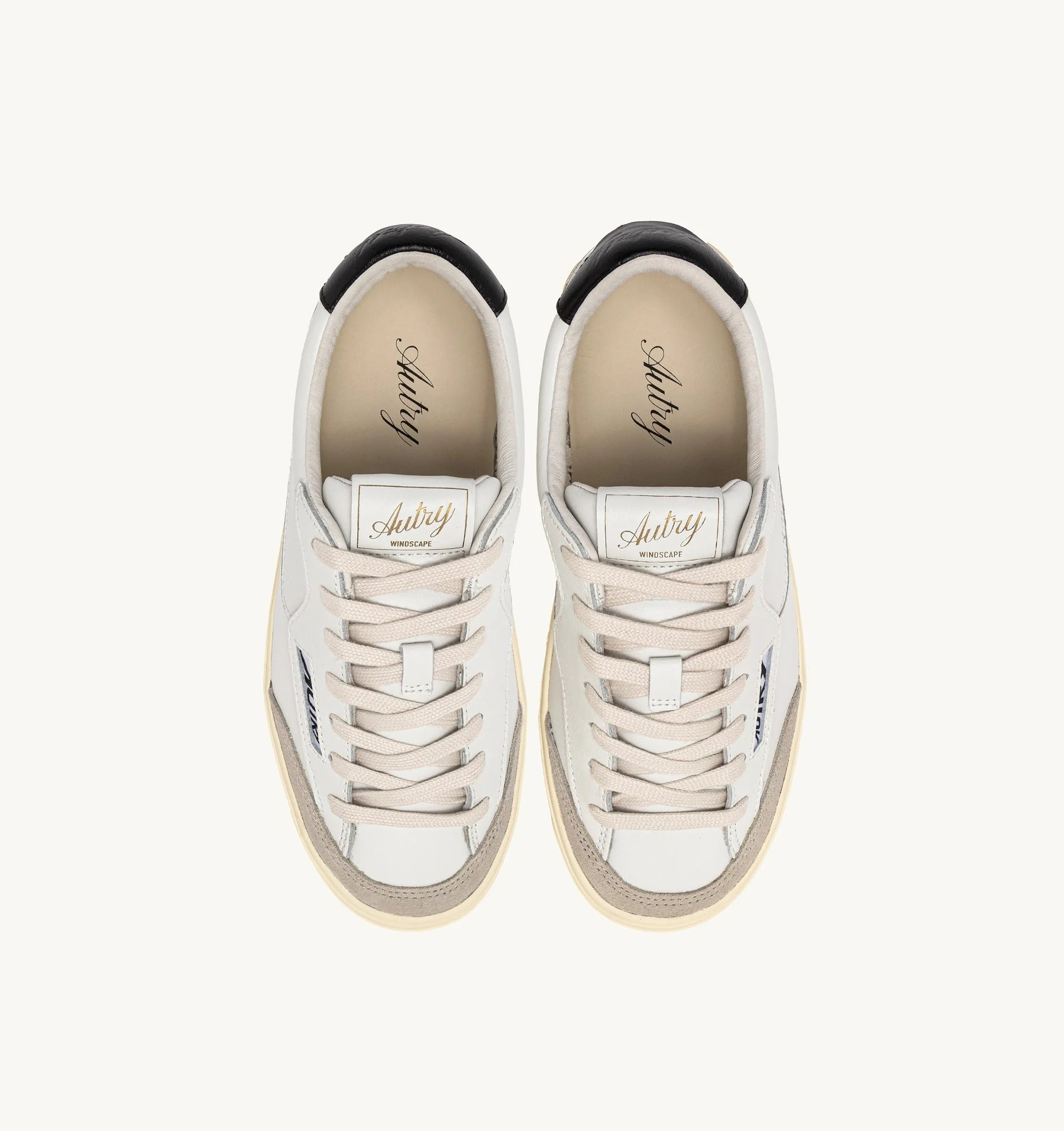 SNEAKERS WINDSCAPE LOW IN PELLE BIANCA E NERA<BR/> SCLM UK02 AUTRY ACTION SHOES 