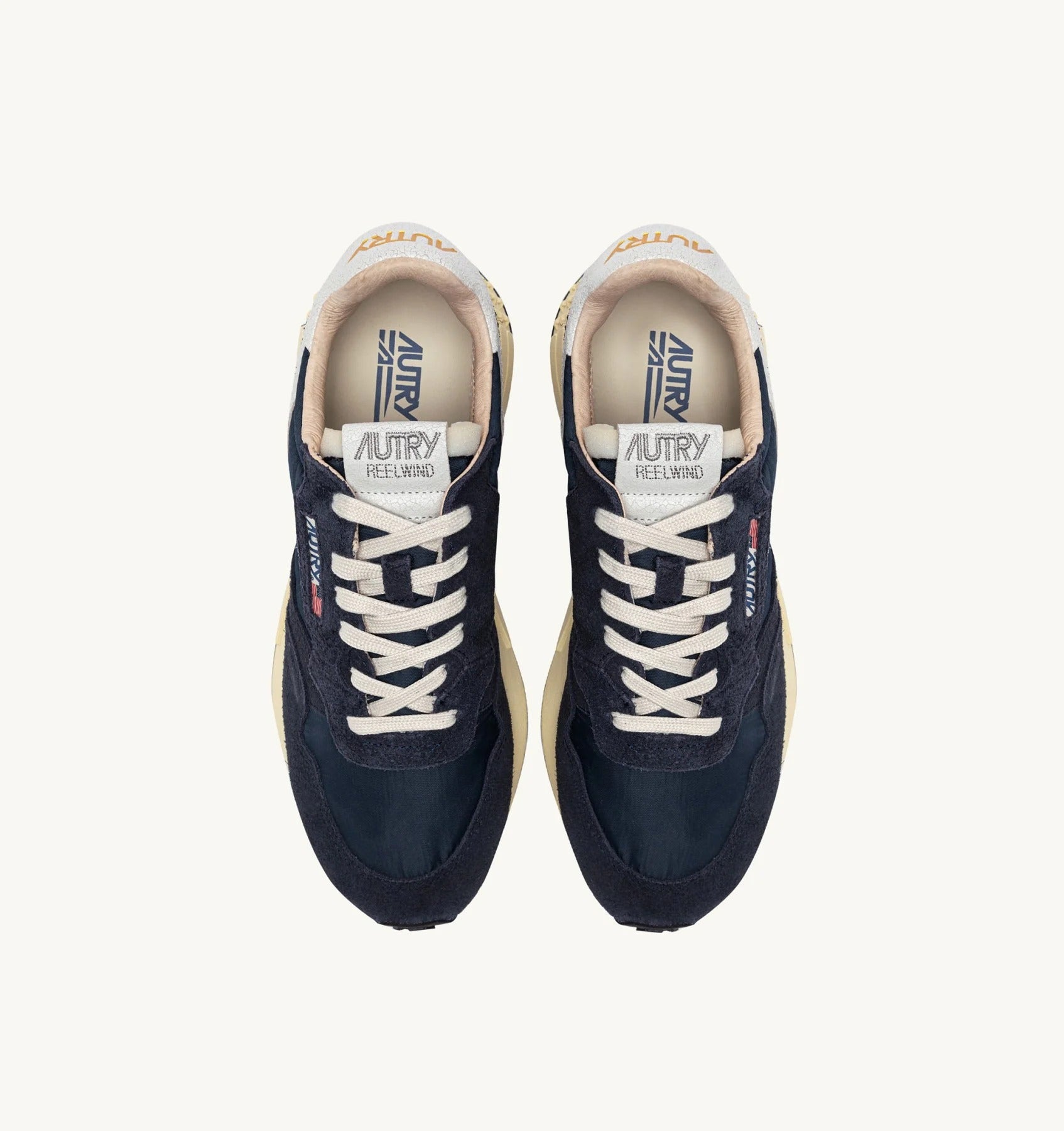 SNEAKERS REELWIND LOW IN NYLON E SUEDE BLUE SPACE E BIANCO<BR/> WWLM NC30 AUTRY ACTION SHOES 