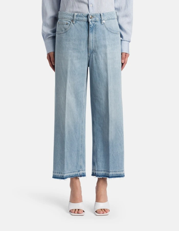 Jeans Tami wide leg in denim fisso<BR/> DP770DFE286DMA7O 800 DONDUP 