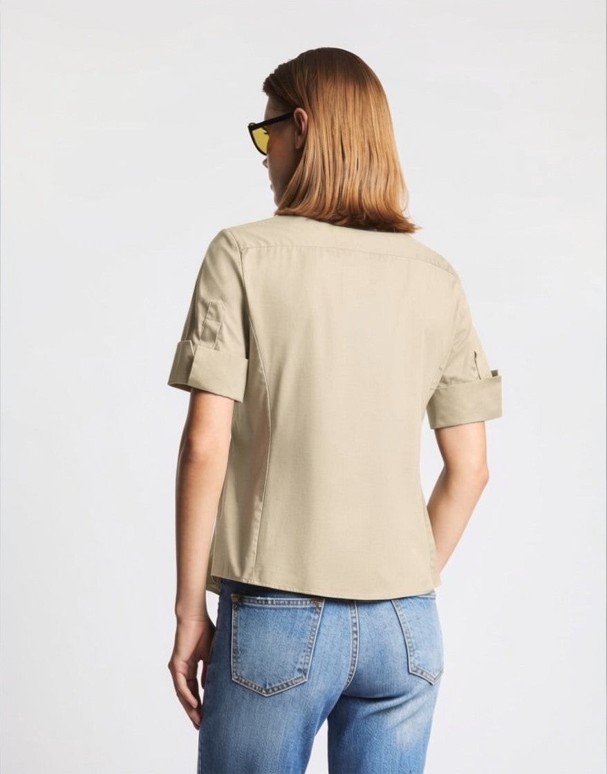 Camicia Regular Fit in Popeline Stretch<BR/> NCWA252600SZGR C603 FAY 