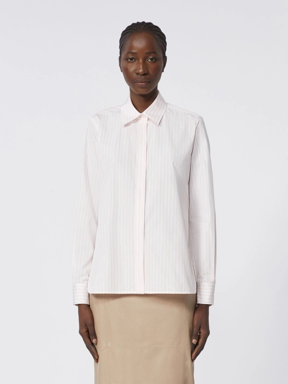 MXMACCENNI<BR/>Camicia in popeline a righe MXMACCENNI 001 MAX MARA 