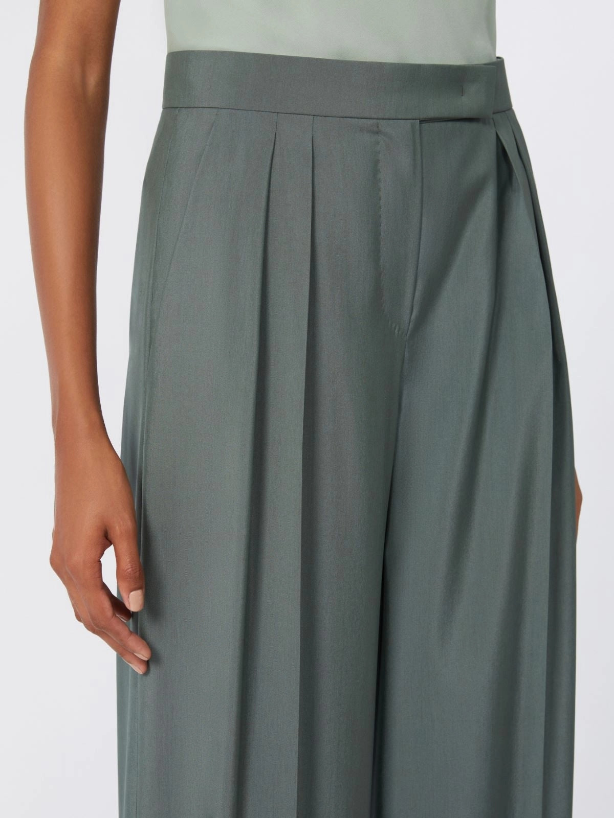 MXMGIALLO<BR/>Pantalone ampio in lana e seta MXMGIALLO 003 MAX MARA 