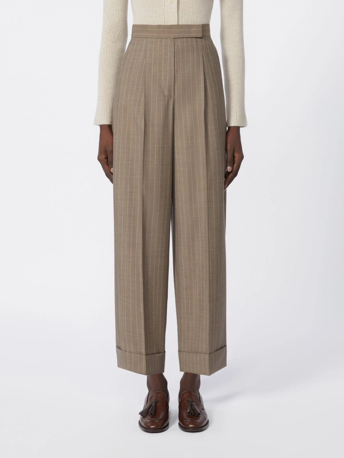 MXMMANETTA<BR/>Pantalone in lana gessata MXMMANETTA 001 MAX MARA 