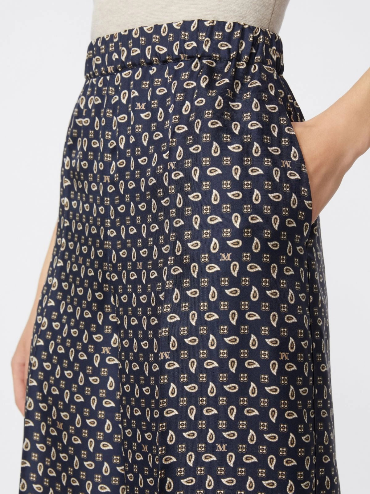 MXMVISCHIO<BR/>Pantalone in seta stampata MXMVISCHIO 001 MAX MARA 