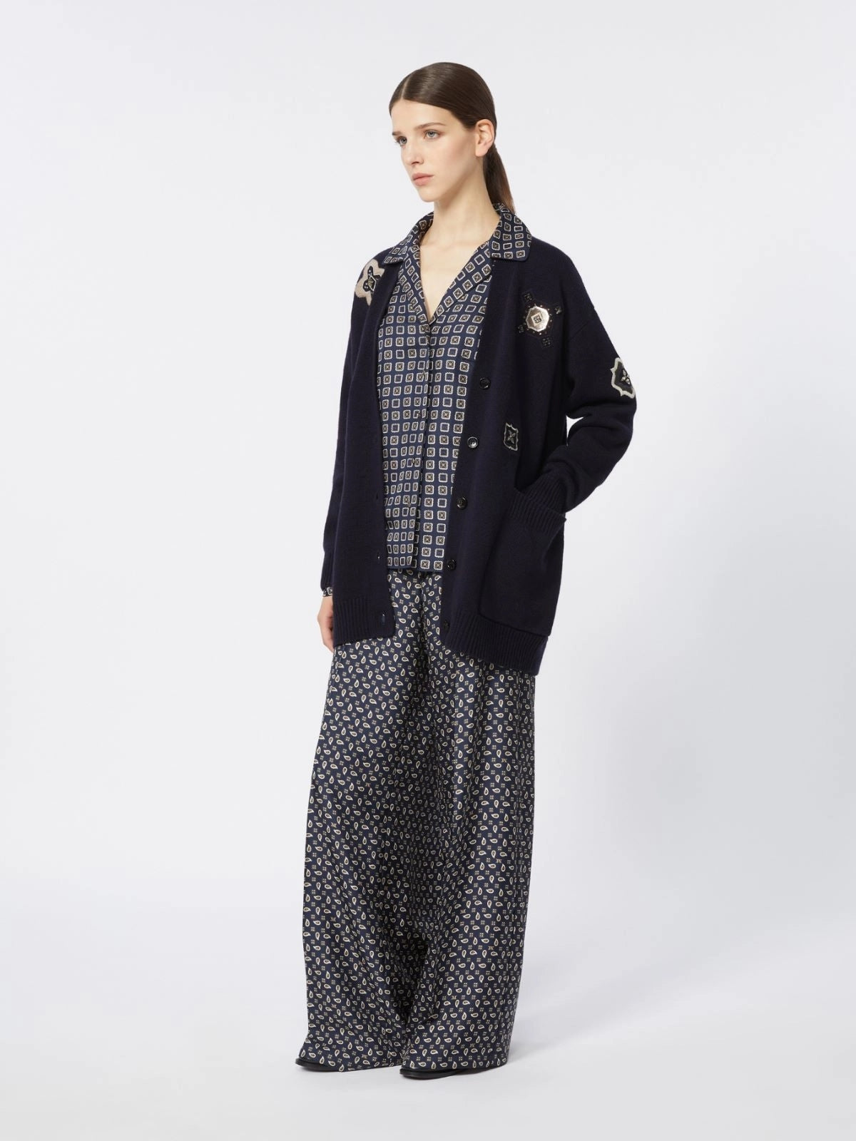 MXMVISCHIO<BR/>Pantalone in seta stampata MXMVISCHIO 001 MAX MARA 