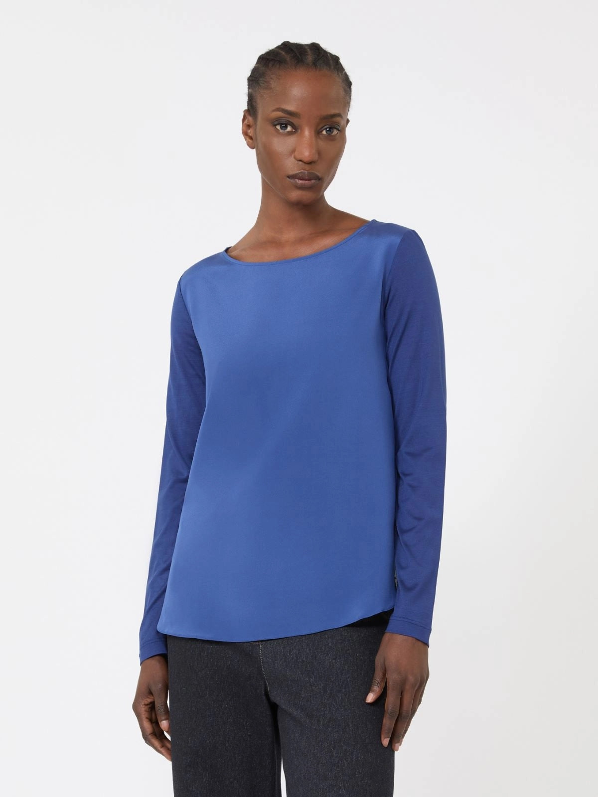 MXPEFEDRA<BR/>T-shirt in crêpe de Chine di seta e jersey MXPEFEDRA 001 MAX MARA 