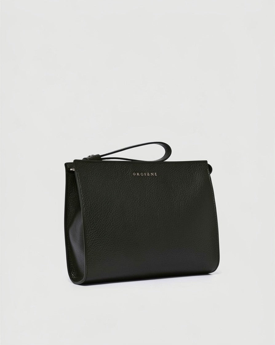 Pouch Micron in pelle con polsiera<BR/> SU0127MIC NERO ORCIANI 