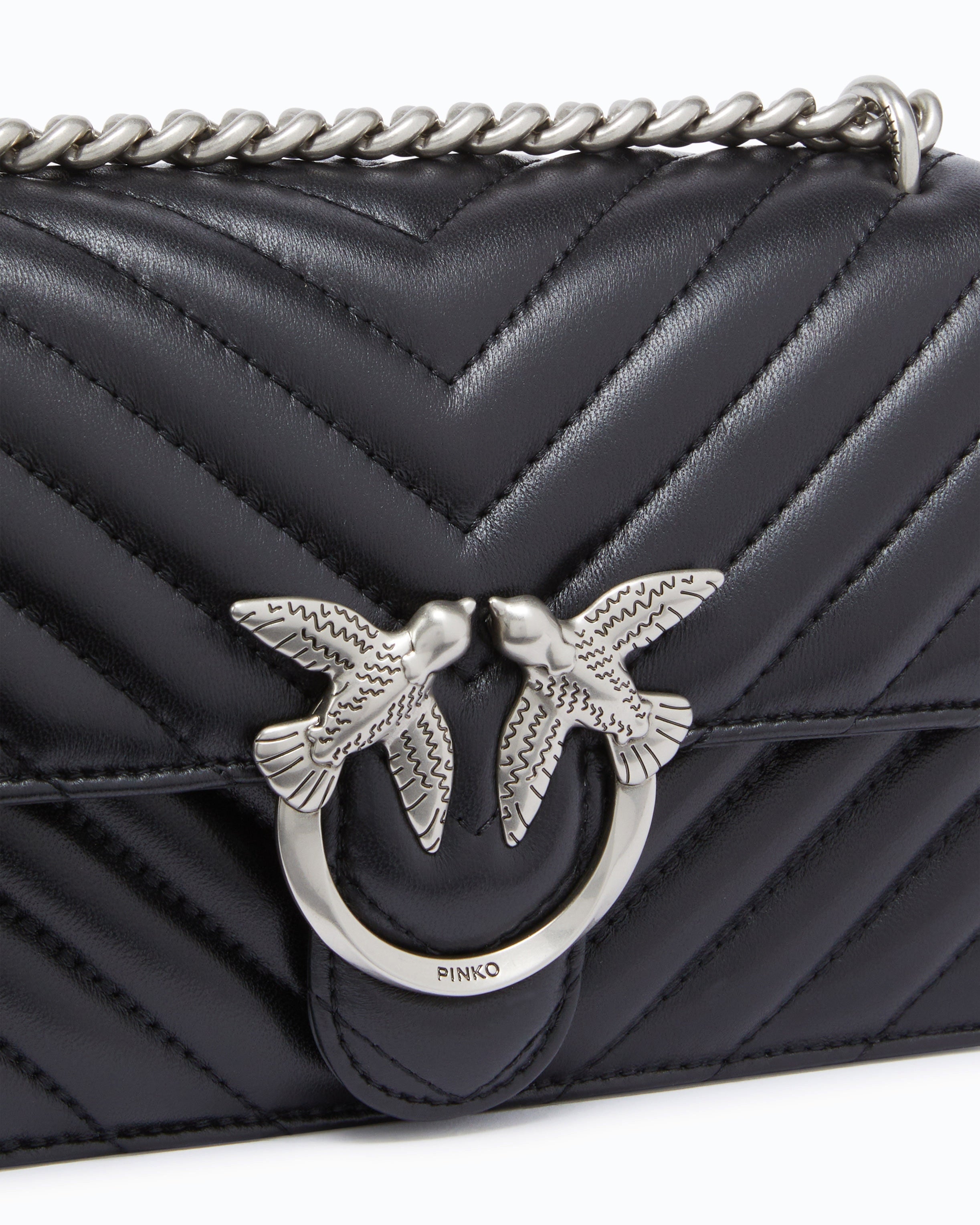 Borsa piccola a tracolla Love Bag One Chevron<BR/> 100074A0GK Z99O PINKO 