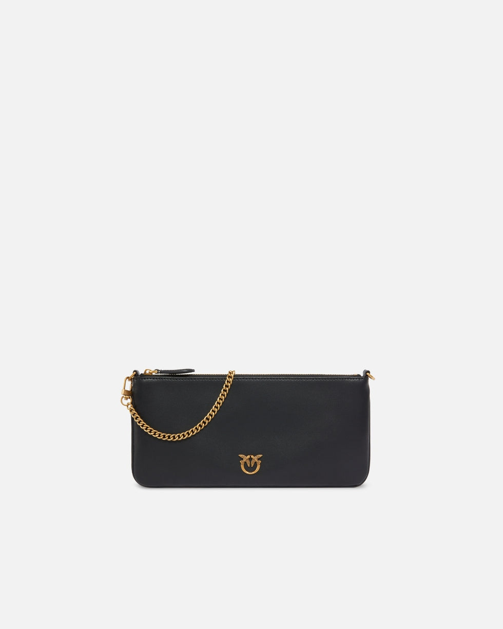 Horizontal Flat Bag in pelle<BR/> 102747A0F1 Z99Q PINKO 