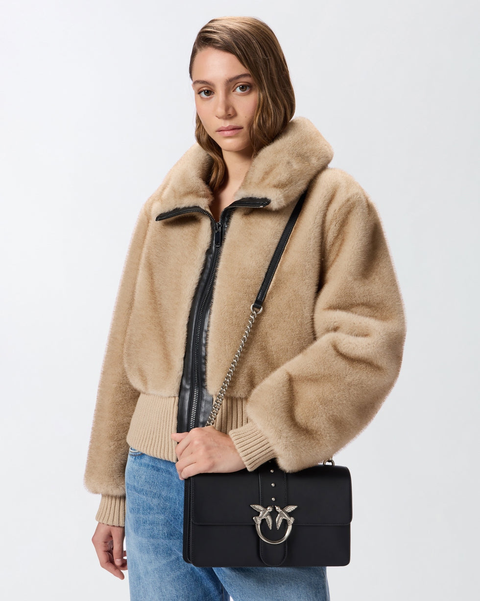 Borsa a mano media Love Bag One in pelle<BR/> 105857A0F1 Z99O PINKO 