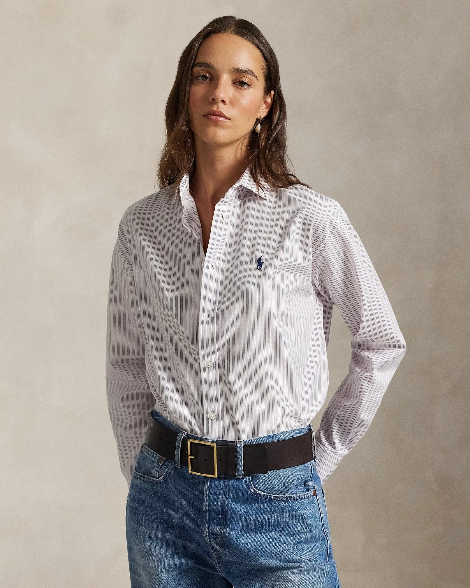 Camicia in cotone a righe dalla vestibilità rilassata 211910743 502 RALPH LAUREN 