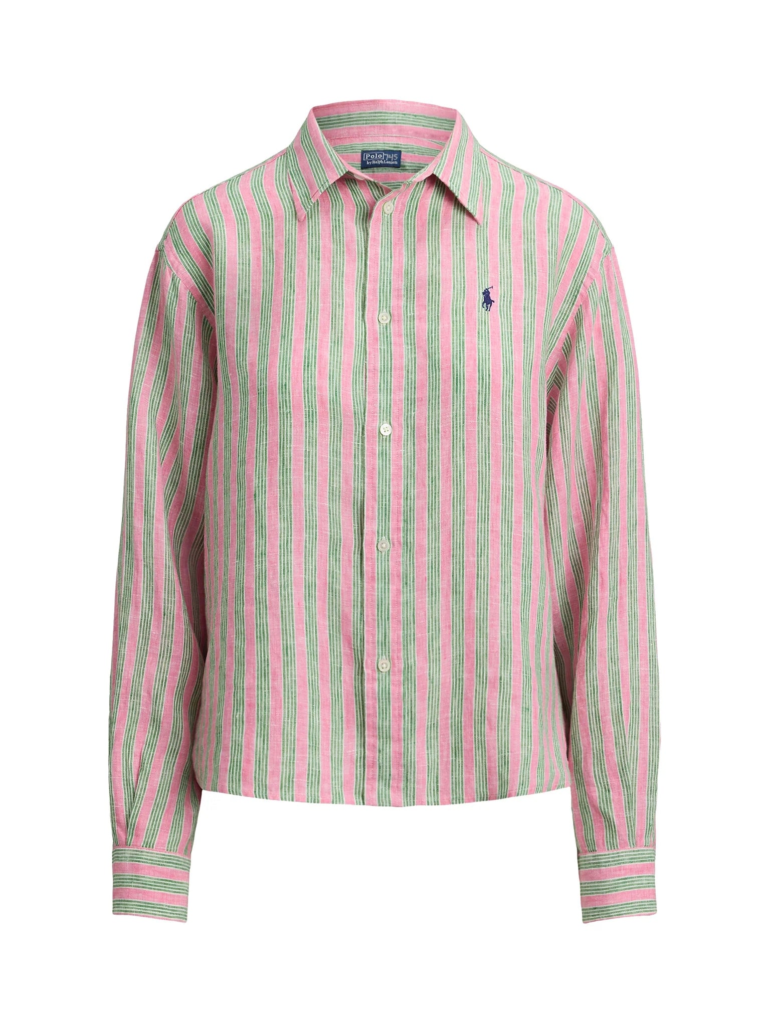 Camicia donna di lino a righe 211935130 501 RALPH LAUREN 
