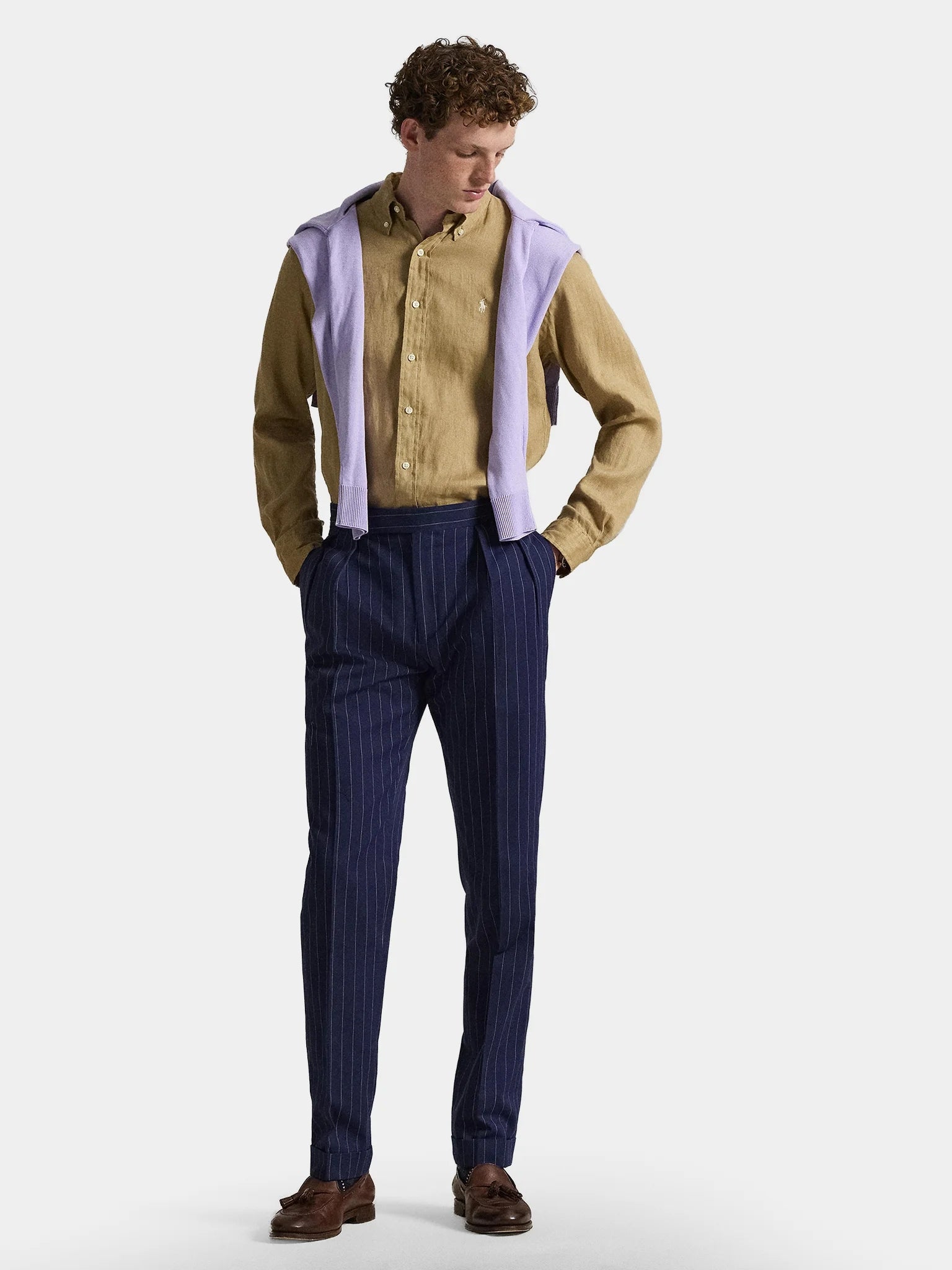 Camicia uomo in puro lino 710968915 502 RALPH LAUREN 