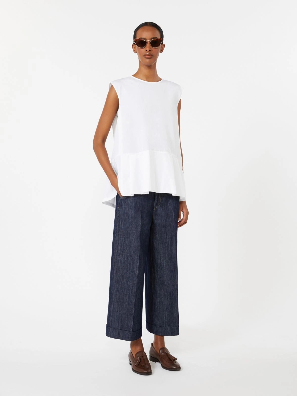 SMMBRAVA<BR/>Top in popeline di cotone - Bianco<BR/><BR/> SMMBRAVA 060 S MAX MARA 