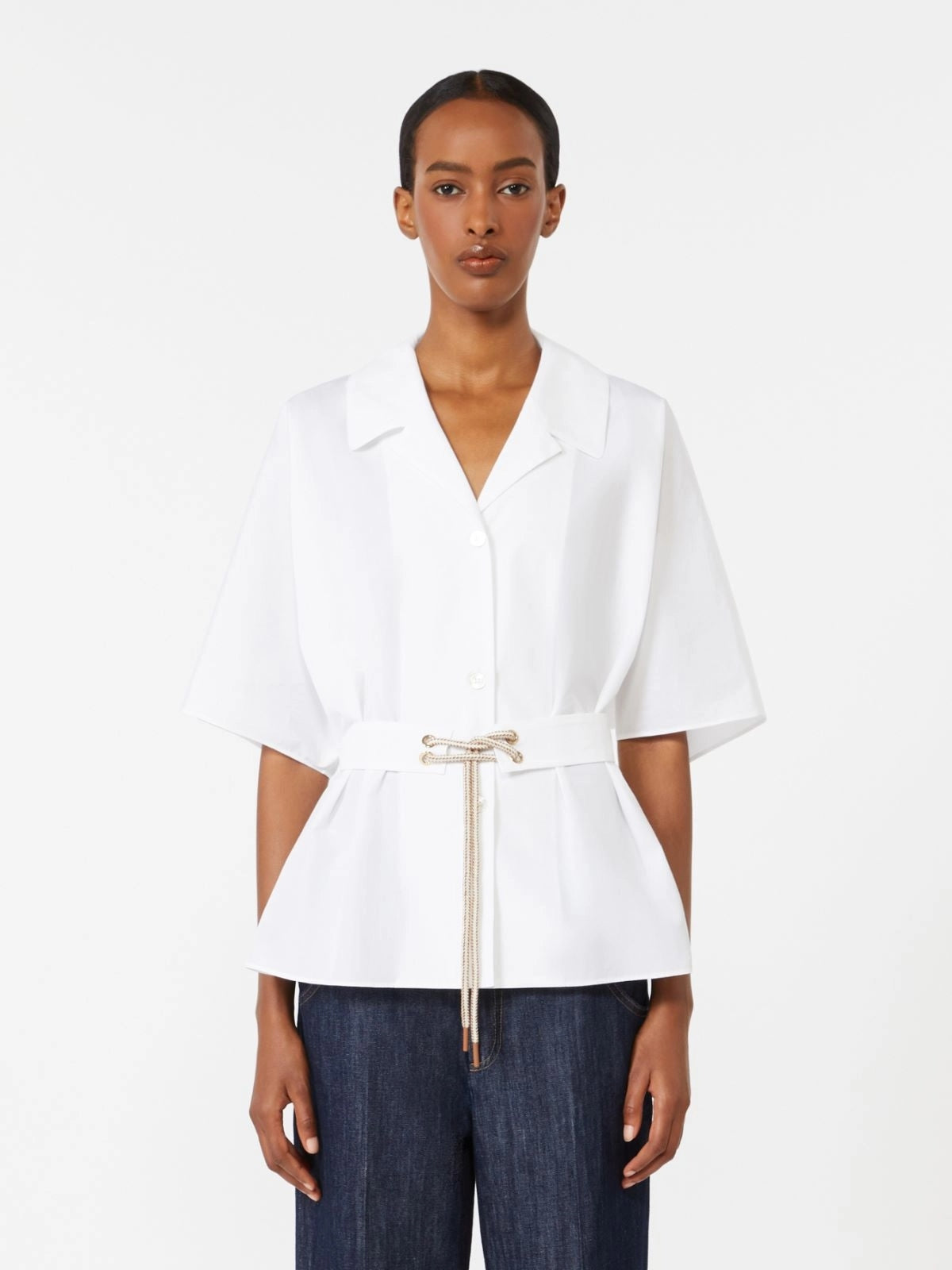 SMMCARISMA<BR/>Camicia in popeline di cotone - Bianco<BR/> SMMCARISMA 060 S MAX MARA 