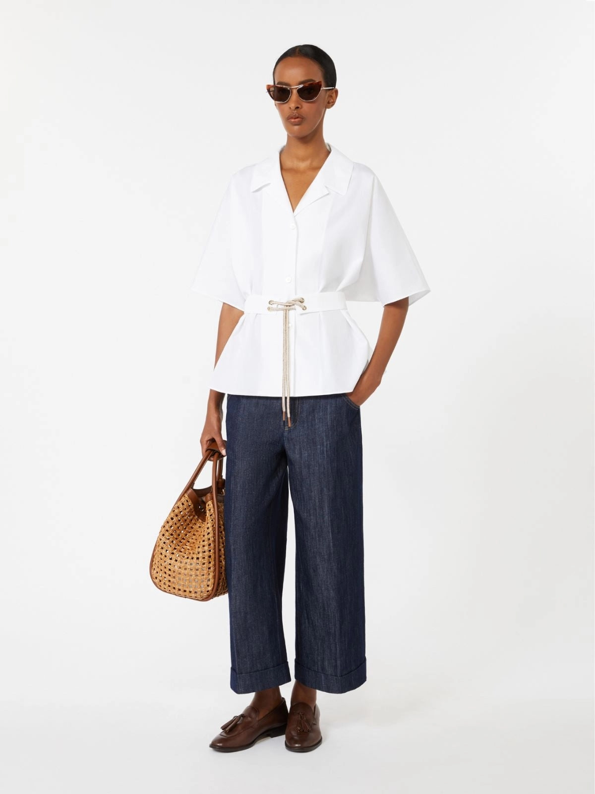 SMMCARISMA<BR/>Camicia in popeline di cotone - Bianco<BR/> SMMCARISMA 060 S MAX MARA 