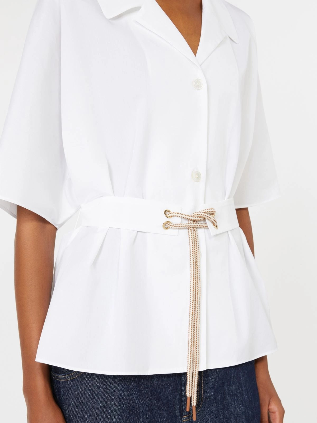 SMMCARISMA<BR/>Camicia in popeline di cotone - Bianco<BR/> SMMCARISMA 060 S MAX MARA 