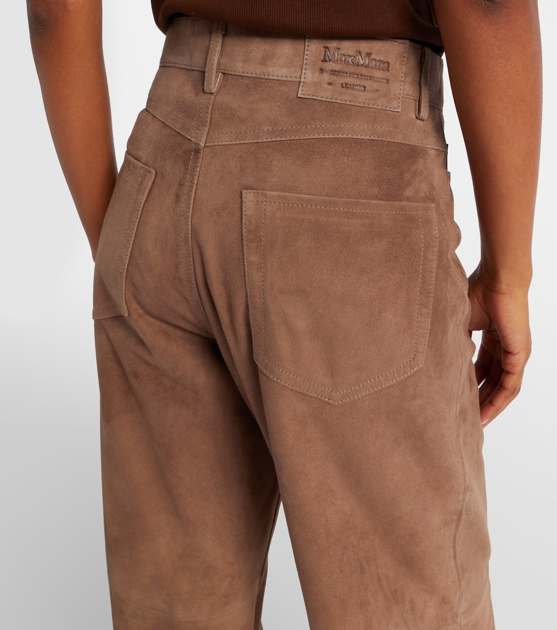 SMMFULMINE<BR/>Pantaloni Fulmine in suede a gamba larga SMMFULMINE 002 S MAX MARA 
