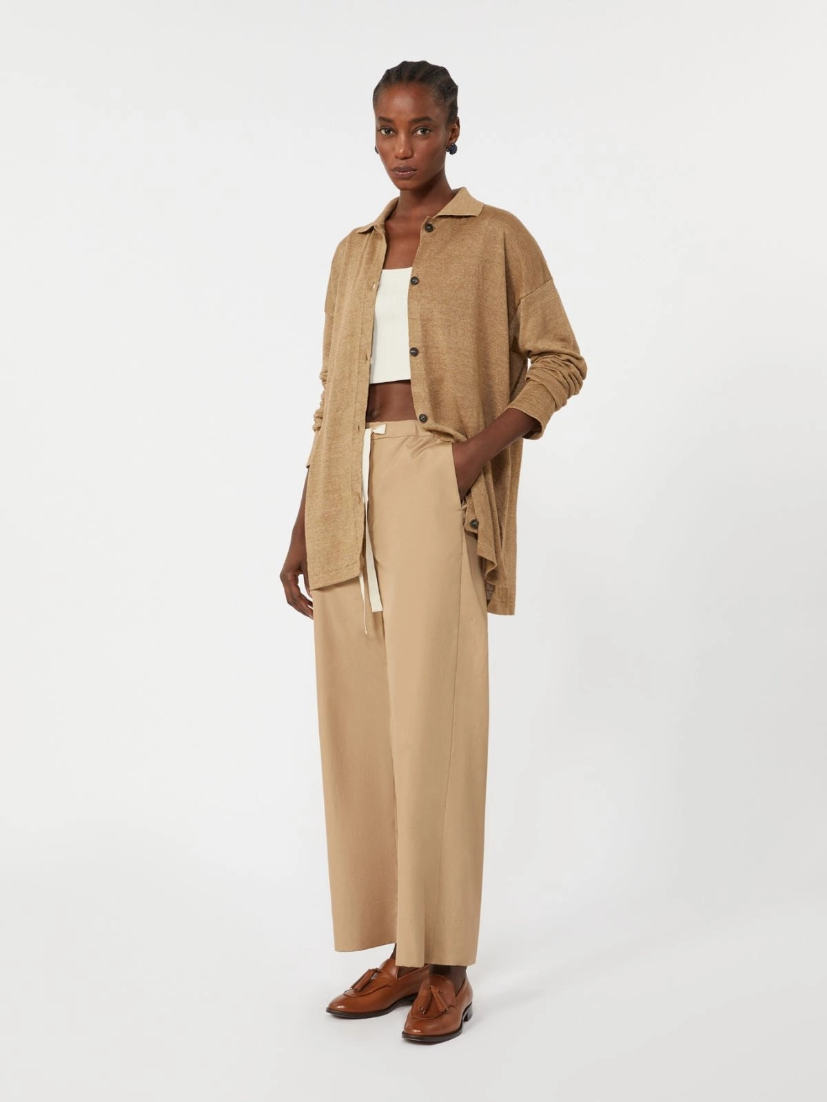 SMMARGENTO<BR/>Pantalone coulisse in cotone - Deserto<BR/> SMMARGENTO 022 S MAX MARA 2 