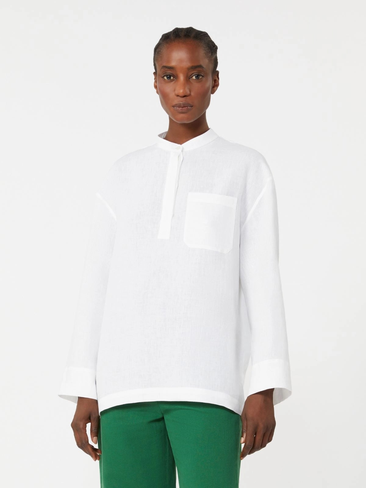 Camicia in puro lino - Bianco ottico<BR/> SMMCANTICO 006 S MAX MARA 2 