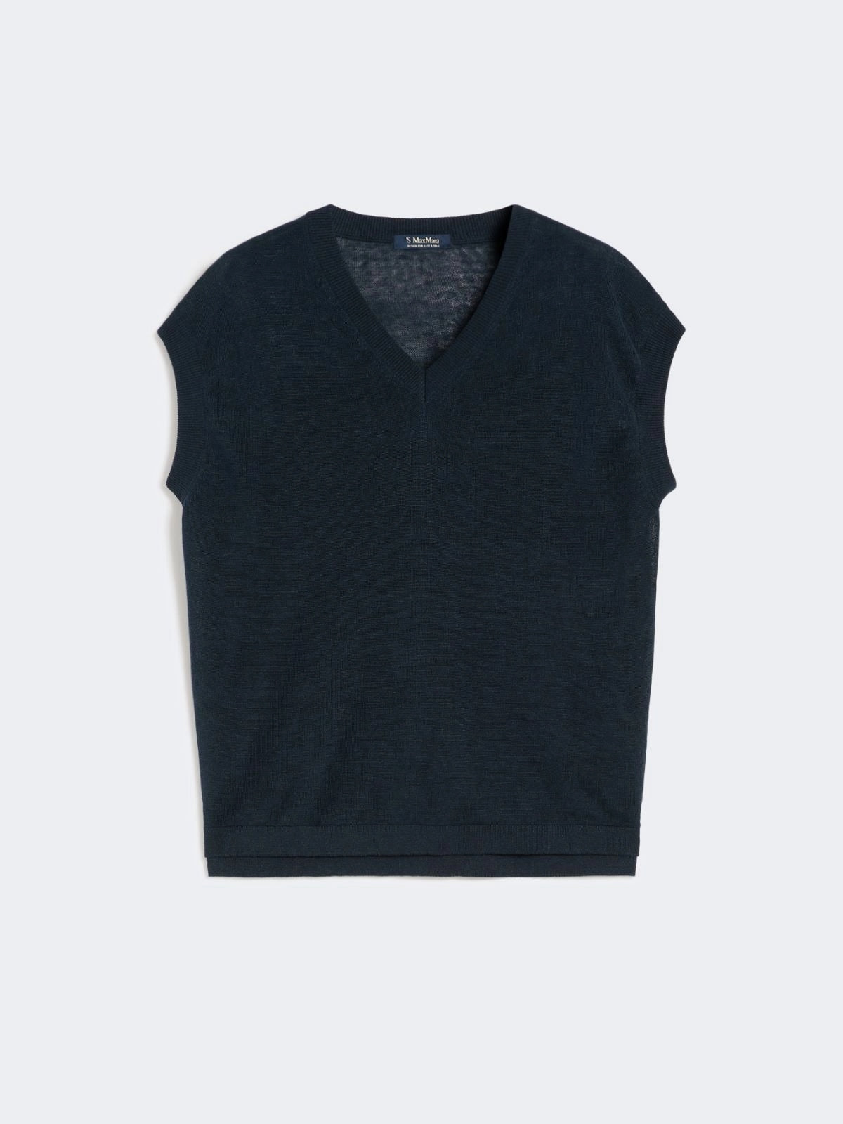 Gilet in filato di lino - Blu<BR/> SMMGHIANDA 003 S MAX MARA 2 