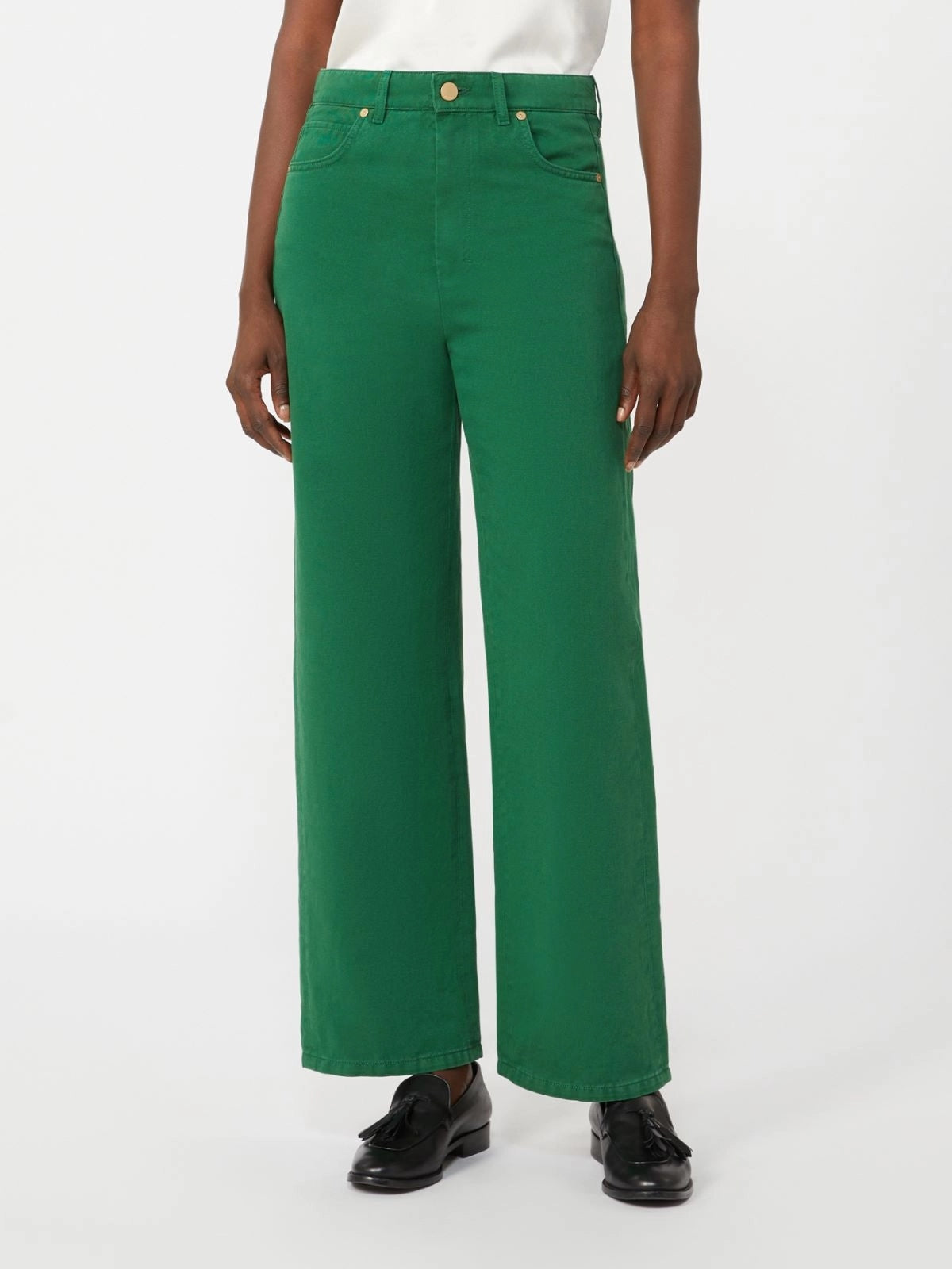 Pantalone 5 tasche in cotone e lino - Verde<BR/> SMMONORATA 003 S MAX MARA 2 
