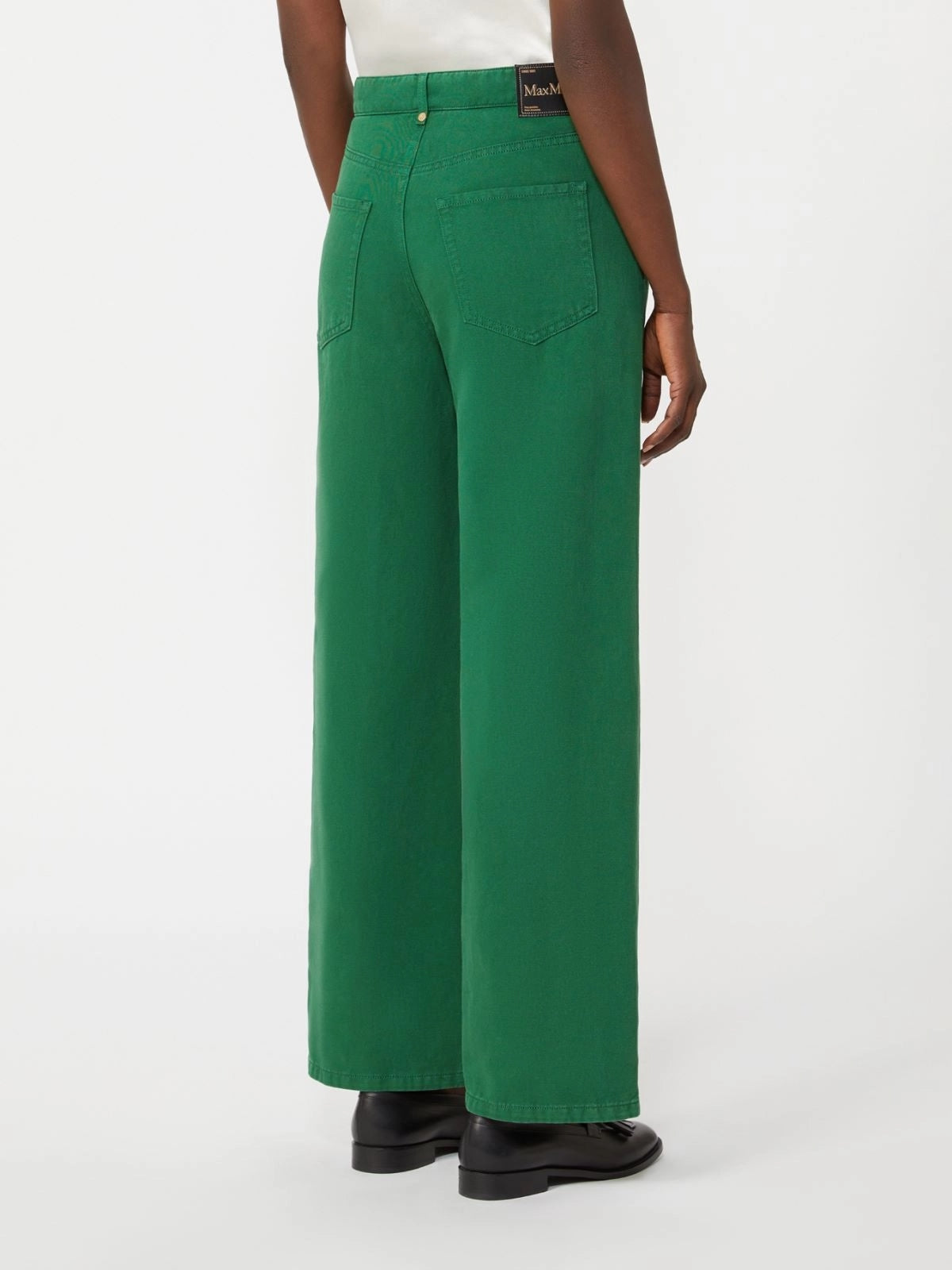 Pantalone 5 tasche in cotone e lino - Verde<BR/> SMMONORATA 003 S MAX MARA 2 
