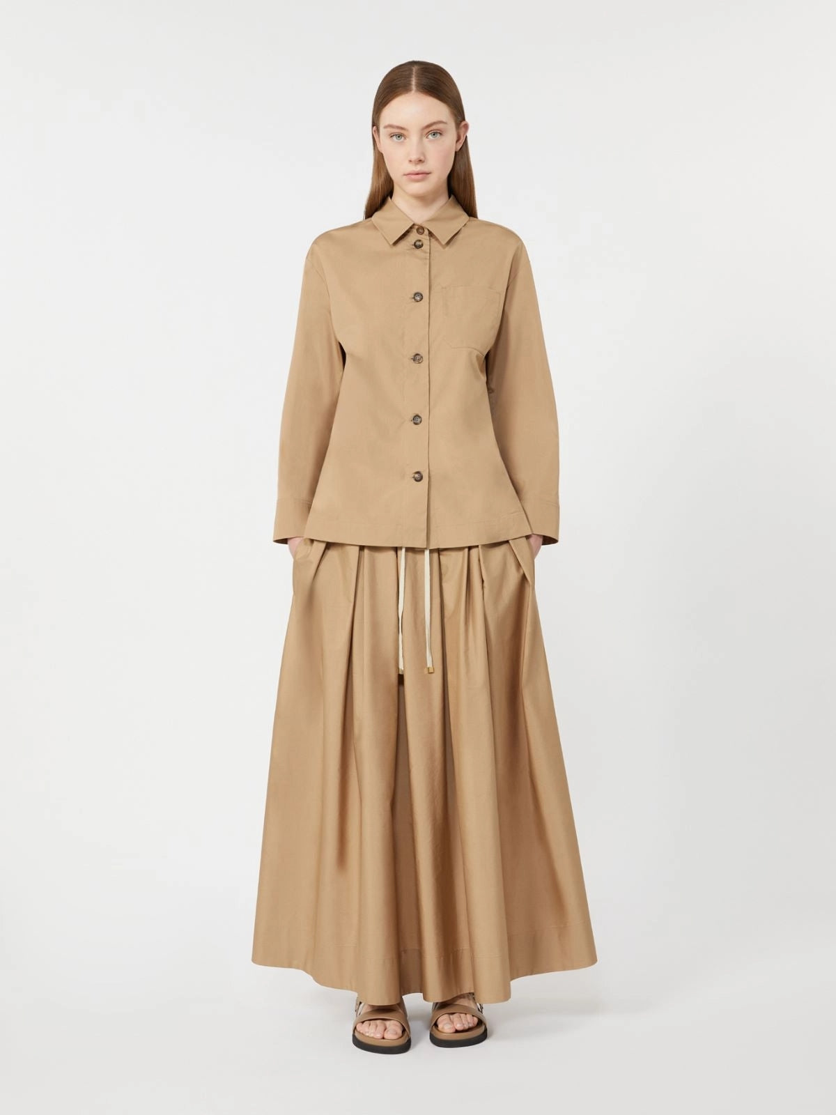 Gonna in popeline di cotone - Deserto<BR/> SMMPINETA 022 S MAX MARA 2 