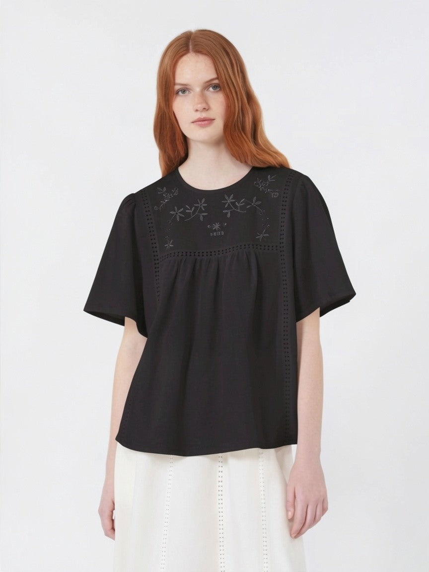 Top in tela di lino e jersey stretch WKDBACINO 002 WEEKEND 